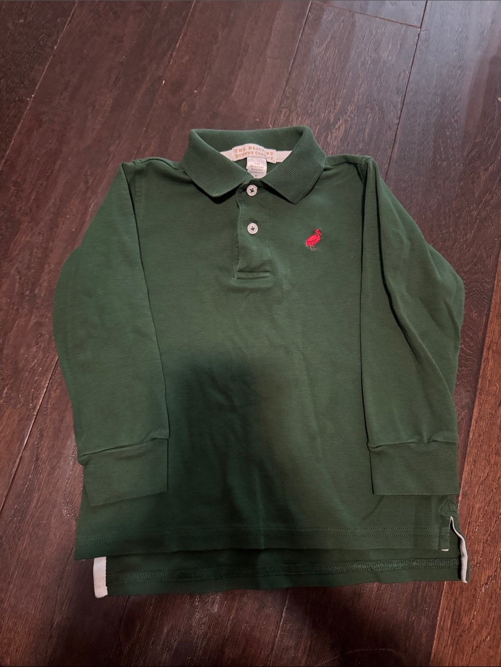 The Beaufort Bonnet Company Long-Sleeve Green Polo with Red Embroidered Logo